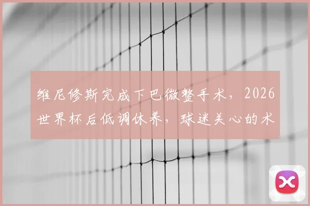 维尼修斯完成下巴微整手术,2026世界杯后低调休养,球迷关心的术后恢复与未来赛程都在这里